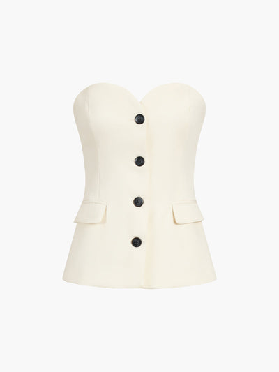 Margo™ - Einfarbiges Tube-Top mit Weit geschnittenen Hosen Set