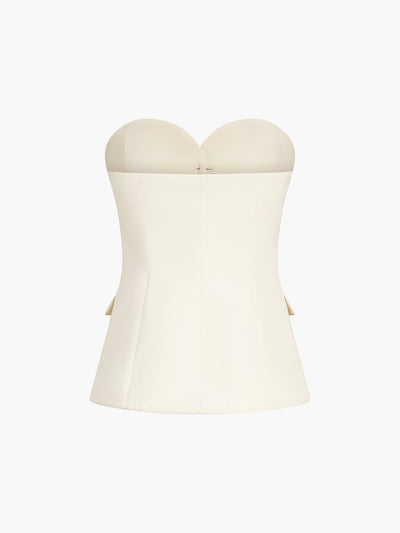 Margo™ - Einfarbiges Tube-Top mit Weit geschnittenen Hosen Set