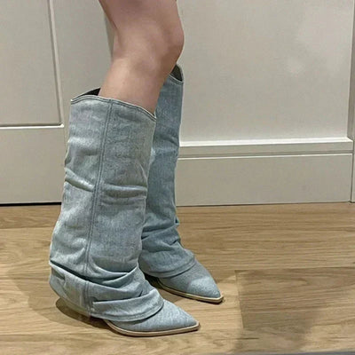 Danica™ - Western Lange Stiefel mit Schlupf