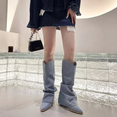 Danica™ - Western Lange Stiefel mit Schlupf