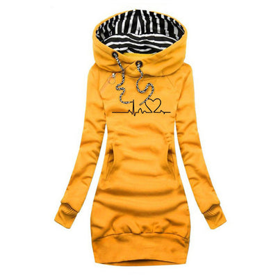 Cecile™ - Bedrucktes Pulloverkleid Heartbeat