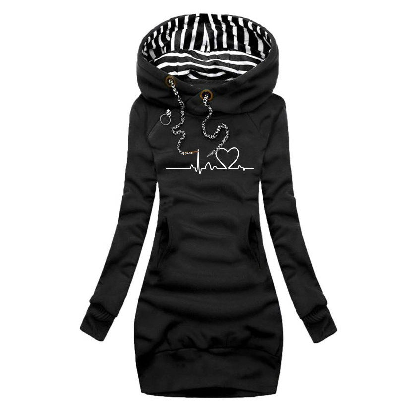 Cecile™ - Bedrucktes Pulloverkleid Heartbeat