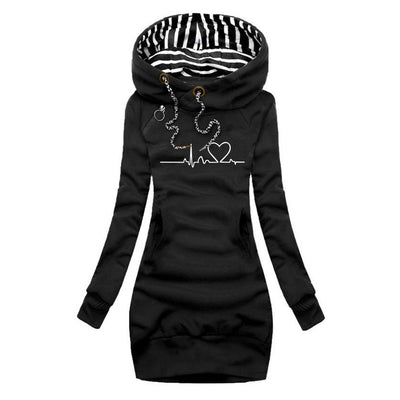 Cecile™ - Bedrucktes Pulloverkleid Heartbeat