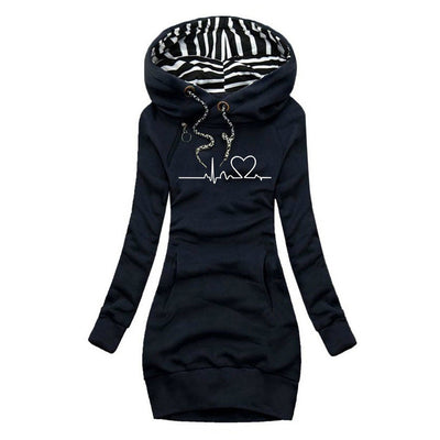 Cecile™ - Bedrucktes Pulloverkleid Heartbeat
